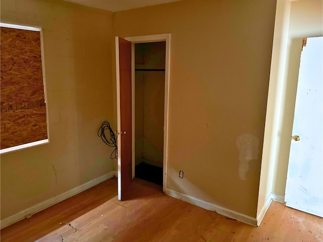 unfurnished bedroom featuring light hardwood / wood-style floors