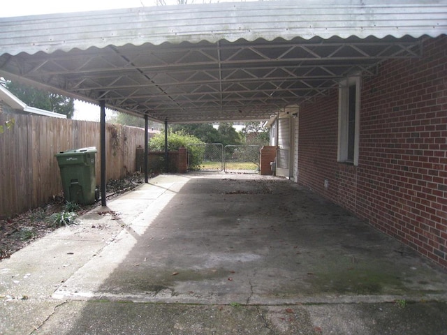 view of car parking with a carport