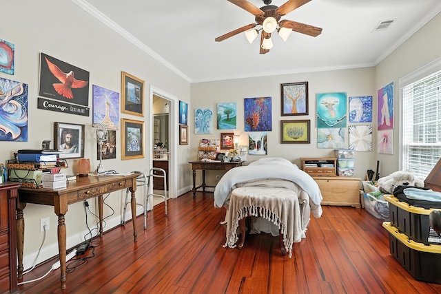 4256 Anglin Rd, Columbus, GA 31907 - bedroom with ornamental molding, hardwood / wood-style flooring, and a desk