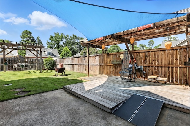 4256 Anglin Rd, Columbus, GA 31907 - fenced backyard featuring a pergola and a wooden deck