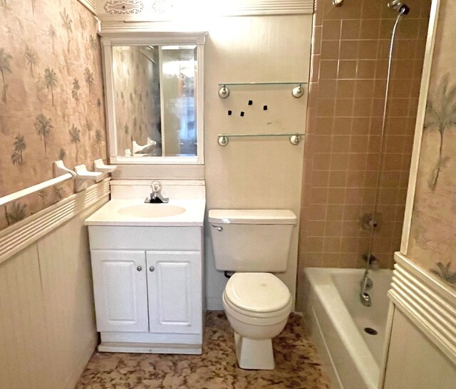 4200 Curry St, Columbus, GA 31907 - bathroom featuring wallpapered walls, vanity, and shower / washtub combination