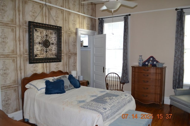 2901 Beacon Ave, Columbus, GA 31904 - bedroom featuring dark wood-style floors and ceiling fan