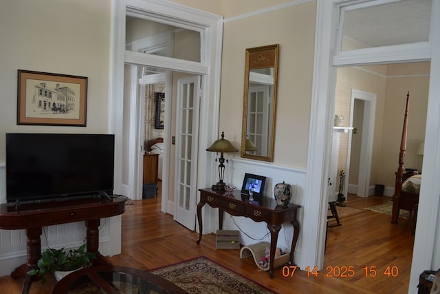 2901 Beacon Ave, Columbus, GA 31904 - sitting room featuring wood finished floors, french doors, and ornamental molding