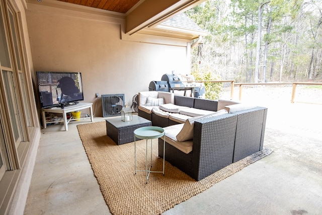 view of patio with an outdoor hangout area