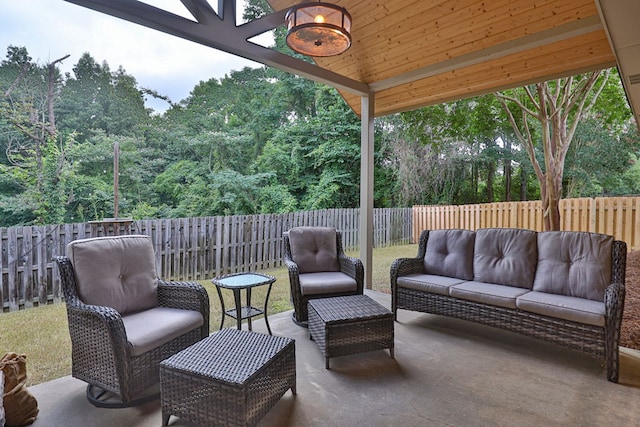 1537 Magnolia Way, Columbus, GA 31904 - fenced backyard with outdoor lounge area and a patio area