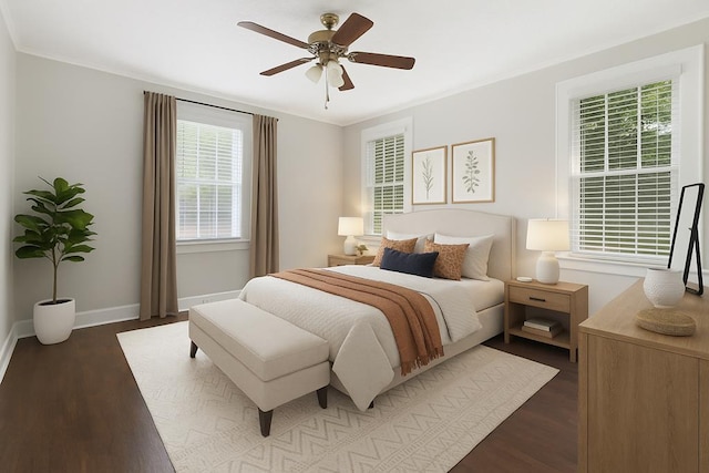 2901 Peabody Ave, Columbus, GA 31904 - bedroom with wood finished floors, crown molding, and ceiling fan