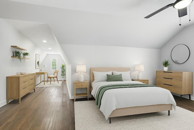 2901 Peabody Ave, Columbus, GA 31904 - bedroom featuring vaulted ceiling, wood finished floors, recessed lighting, and a ceiling fan