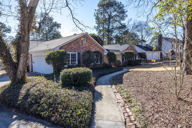 single story home with a garage