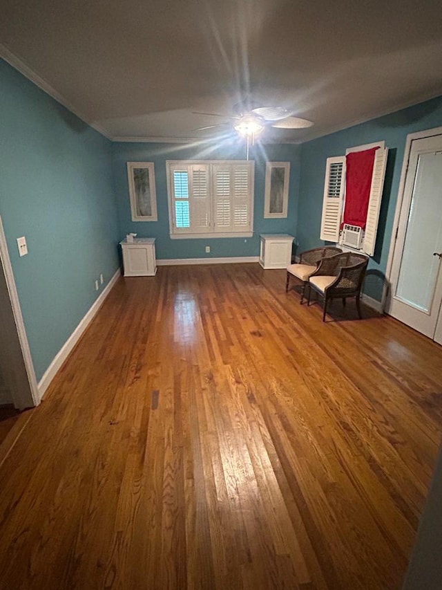 unfurnished room with hardwood / wood-style flooring