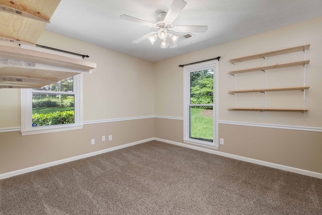 6215 Seaton Dr, Columbus, GA 31909 - unfurnished room with plenty of natural light, carpet floors, and a ceiling fan