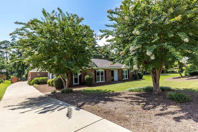 6215 Seaton Dr, Columbus, GA 31909 - view of front of home featuring a front yard, brick siding, and concrete driveway