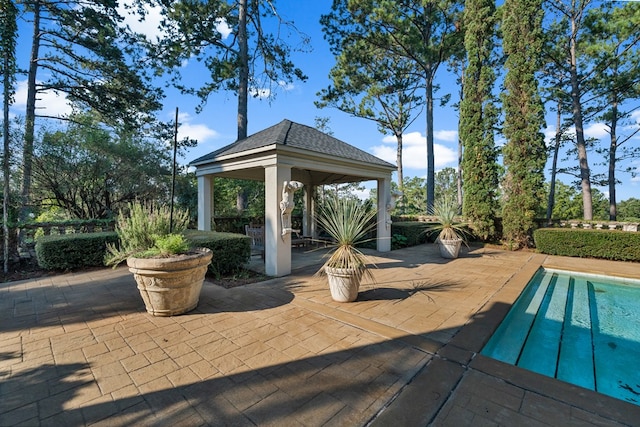 view of patio with a gazebo