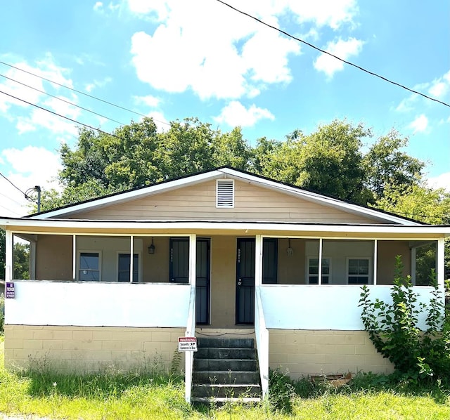 view of front of home with covered porch