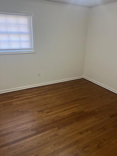 spare room featuring dark wood-type flooring