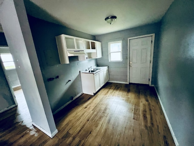3413 Terminal Ct, Columbus, GA 31906 - kitchen with white cabinets, dark wood-style flooring, and ventilation hood