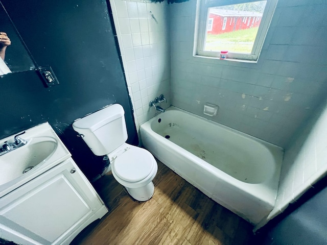 3413 Terminal Ct, Columbus, GA 31906 - bathroom with wood finished floors, vanity, and shower / tub combination
