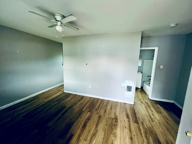 3413 Terminal Ct, Columbus, GA 31906 - empty room with a smoke detector, a ceiling fan, and wood finished floors