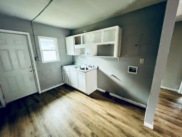 3413 Terminal Ct, Columbus, GA 31906 - kitchen with wood finished floors and white cabinets