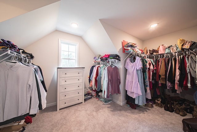 492 Mulberry Crossing Dr, Cataula, GA 31804 - spacious closet featuring vaulted ceiling and carpet flooring