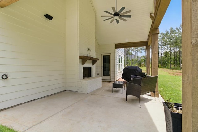 492 Mulberry Crossing Dr, Cataula, GA 31804 - view of patio with ceiling fan and area for grilling