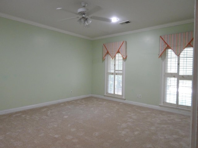 5110 Midland Trce, Columbus, GA 31820 - carpeted spare room featuring ornamental molding, baseboards, and ceiling fan