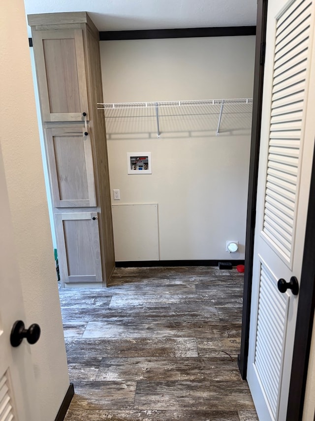 773 Grantham Dr, Cataula, GA 31804 - washroom featuring hookup for a washing machine and dark wood finished floors