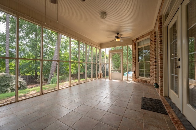7036 Imperial Way, Columbus, GA 31904 - unfurnished sunroom featuring a ceiling fan and healthy amount of natural light