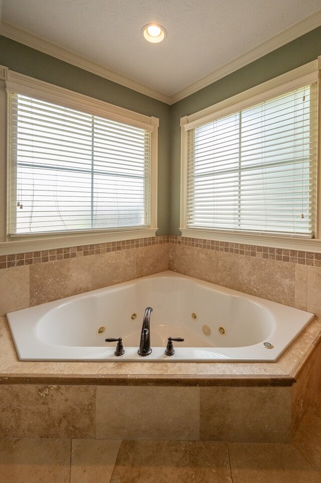 7036 Imperial Way, Columbus, GA 31904 - full bathroom with a jetted tub, crown molding, and recessed lighting