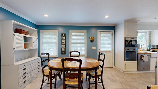 4042 Lyn Dr, Columbus, GA 31909 - dining area with ornamental molding and recessed lighting