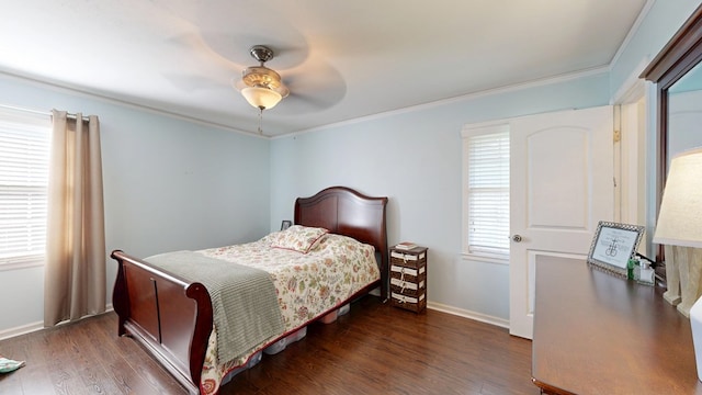 4042 Lyn Dr, Columbus, GA 31909 - bedroom featuring wood finished floors, crown molding, and a ceiling fan