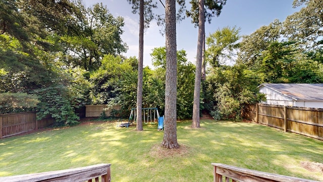 4042 Lyn Dr, Columbus, GA 31909 - fenced backyard featuring a playground