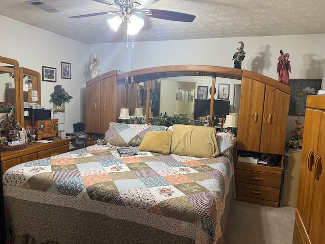 300 Jefferson Dr, Columbus, GA 31907 - bedroom with carpet, a textured ceiling, and ceiling fan