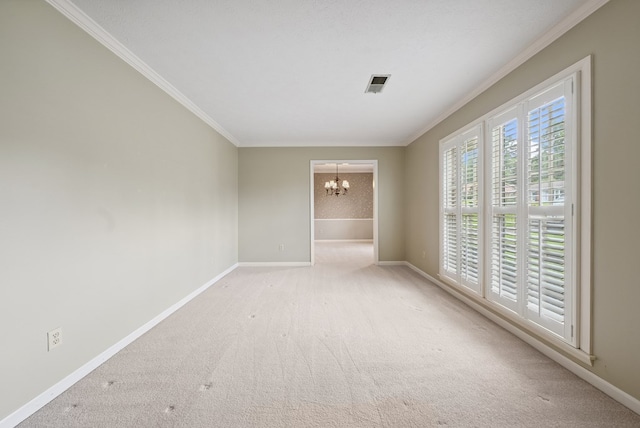 1818 Springvalley Dr, Columbus, GA 31904 - carpeted spare room with a chandelier and crown molding