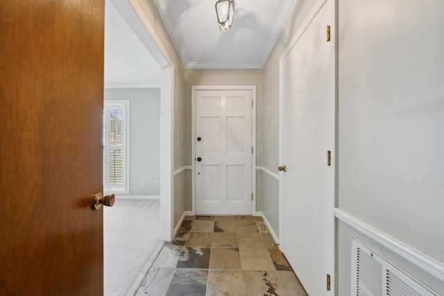 1818 Springvalley Dr, Columbus, GA 31904 - entrance foyer featuring light stone finish floors and ornamental molding