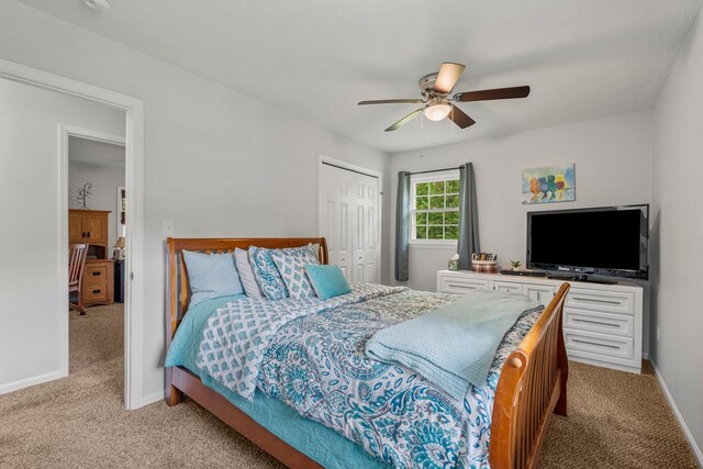 3264 Columbus Hwy, Box Springs, GA 31801 - bedroom with light carpet, a closet, and baseboards