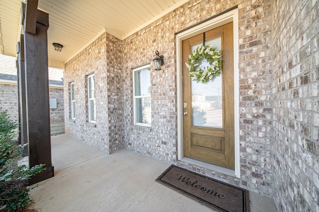 property entrance with a porch