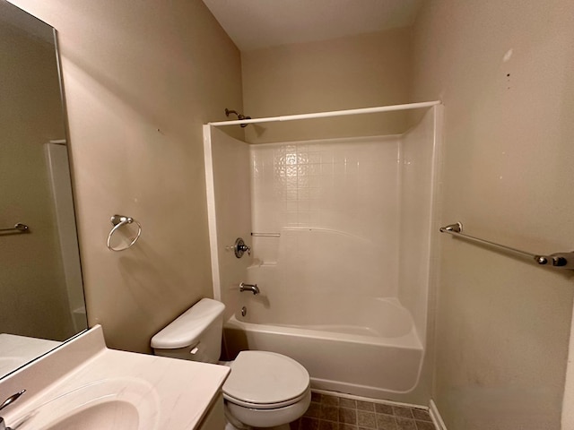 full bathroom featuring vanity, toilet, and shower / bath combination