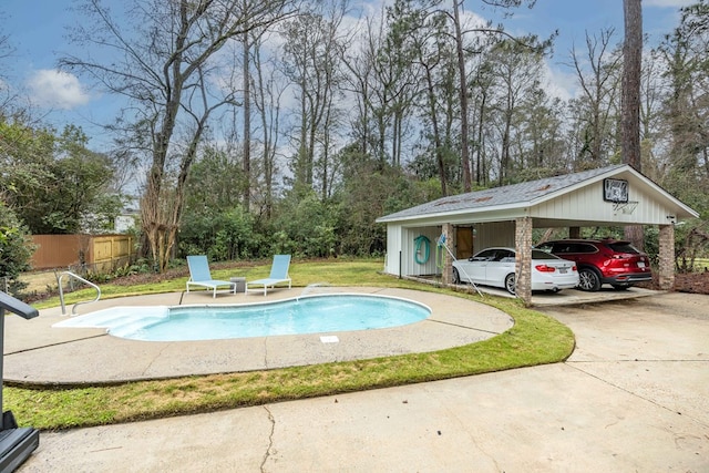 outdoor pool with fence