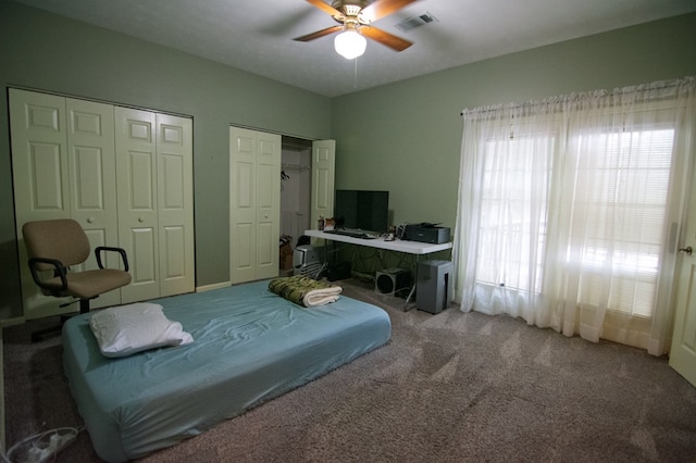 4200 Bridgecrest Dr Unit E4, Phenix City, AL 36867 - carpeted bedroom with multiple closets and ceiling fan