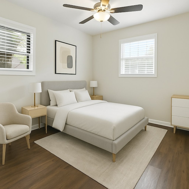 813 Wright Dr, Columbus, GA 31907 - bedroom featuring dark wood-type flooring and ceiling fan