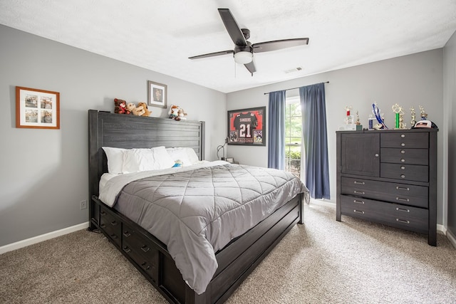 6909 Trapper Way, Midland, GA 31820 - bedroom with light carpet and ceiling fan