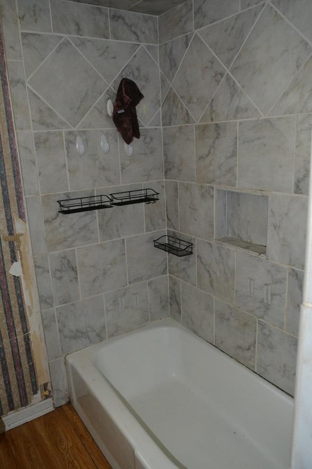 5137 Burbank St, Columbus, GA 31907 - bathroom with wood finished floors and tub / shower combination