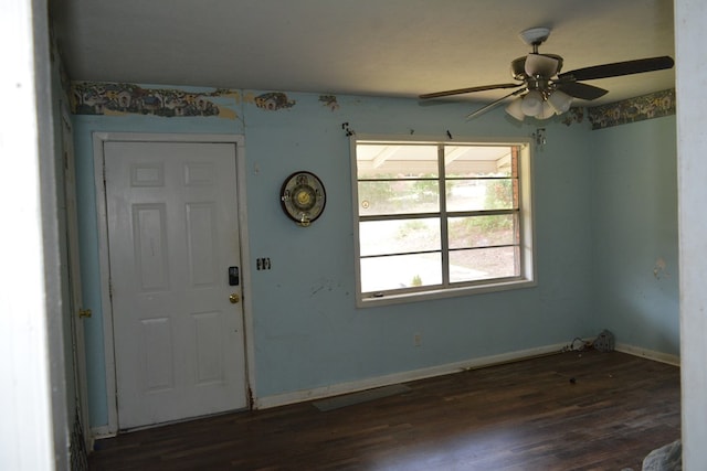 5137 Burbank St, Columbus, GA 31907 - entrance foyer with dark wood finished floors and a ceiling fan