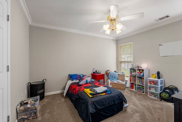 485 Boyd Branch Dr, Upatoi, GA 31829 - carpeted bedroom with ornamental molding and a ceiling fan