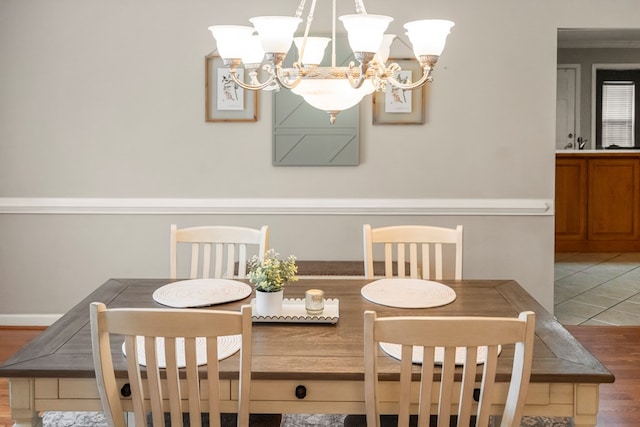 485 Boyd Branch Dr, Upatoi, GA 31829 - dining room featuring a chandelier and wood finished floors