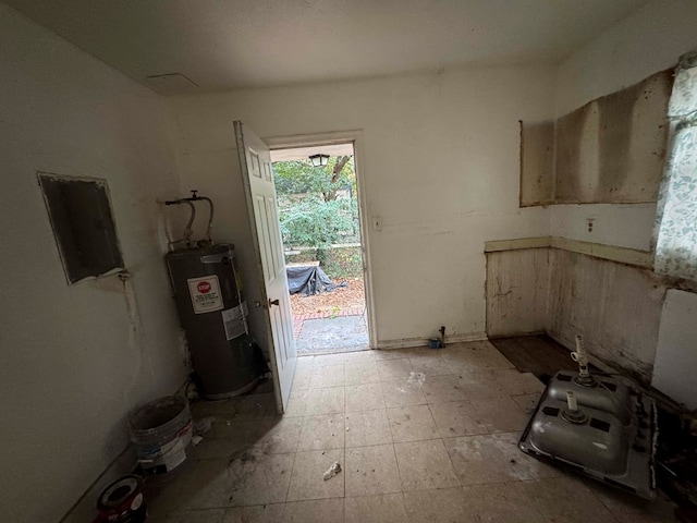 kitchen with electric water heater