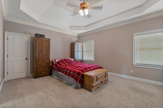 8026 Splendor Way, Columbus, GA 31904 - bedroom featuring a raised ceiling, carpet floors, crown molding, and ceiling fan