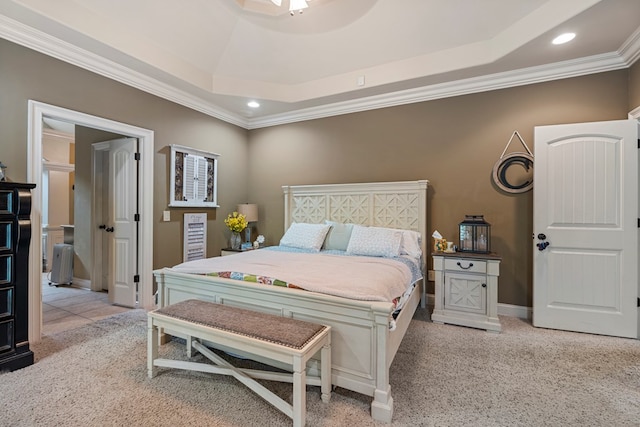 8026 Splendor Way, Columbus, GA 31904 - bedroom with ornamental molding, carpet floors, a raised ceiling, and recessed lighting