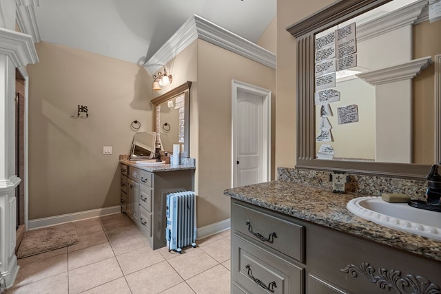 8026 Splendor Way, Columbus, GA 31904 - bathroom featuring radiator, vanity, and tile patterned flooring
