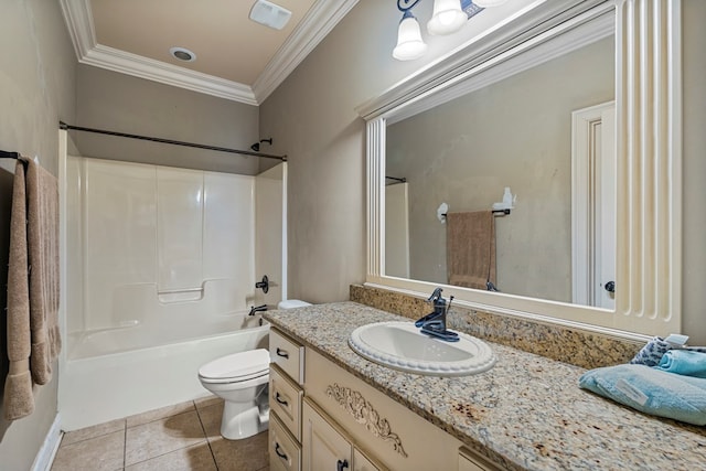 8026 Splendor Way, Columbus, GA 31904 - bathroom with vanity, bathtub / shower combination, crown molding, and tile patterned flooring